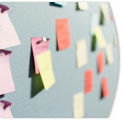 wall with sticky notes