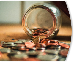 jar of pennies tipped over